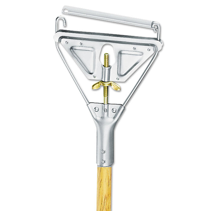 Quick Change Metal Head Wooden Mop Handle, Junior, 0.88" dia x 54", Natural
