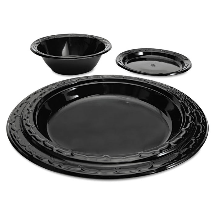 Silhouette Plastic Dinnerware, Bowl, 12 oz, Black, 125/Pack, 8 Packs/Carton