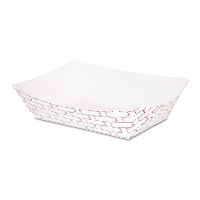 Paper Food Baskets, 1 lb Capacity, Red/White, 1,000/Carton