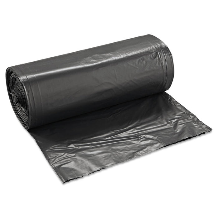 Low Density Repro Can Liners, 45 gal, 1.2 mil, 40" x 46", Black, 10 Bags/Roll, 10 Rolls/Carton