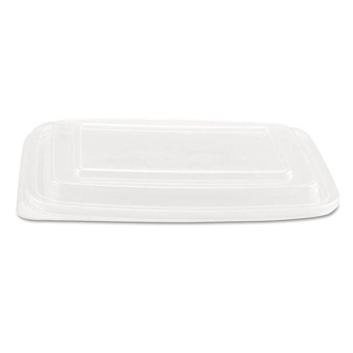Microwave Safe Container Lid, Plastic, Fits 24-32 oz, Rectangular, Clear, 75/Bag