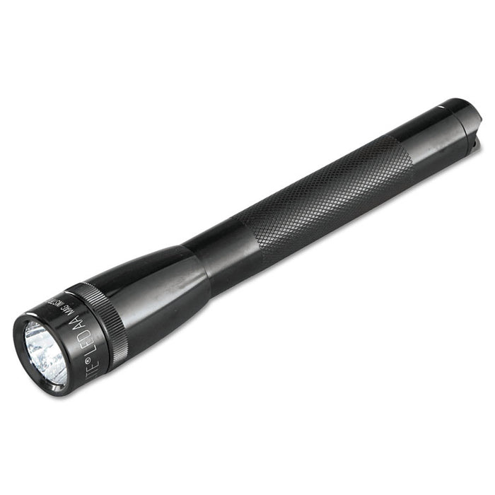 Mini LED Flashlight, 2 AA Batteries (Included), Black