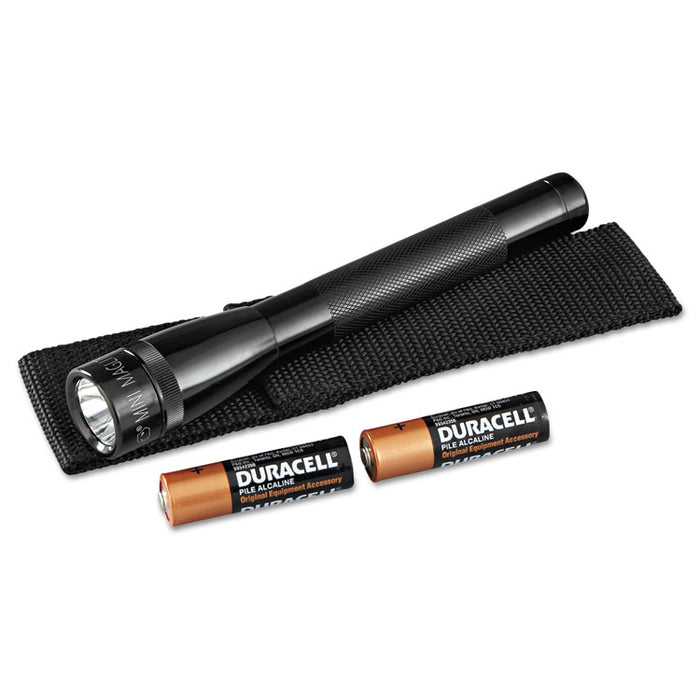 Mini LED Flashlight, 2 AA Batteries (Included), Black