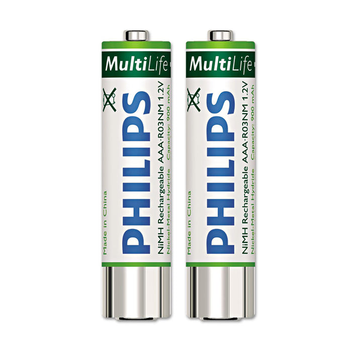 Rechargeable NiMH Batteries, AAA, 2/Pack