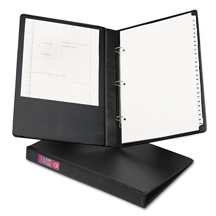 Legal Durable Non-View Binder with Round Rings, 3 Rings, 1" Capacity, 14 x 8.5, Black, (6400)