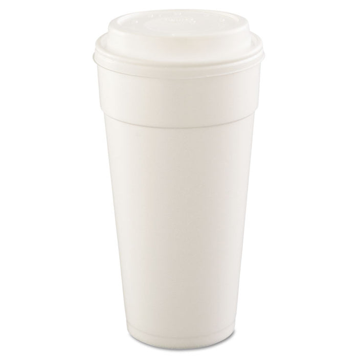 Foam Drink Cups, Hot/Cold, 24 oz, White, 25/Bag, 20 Bags/Carton