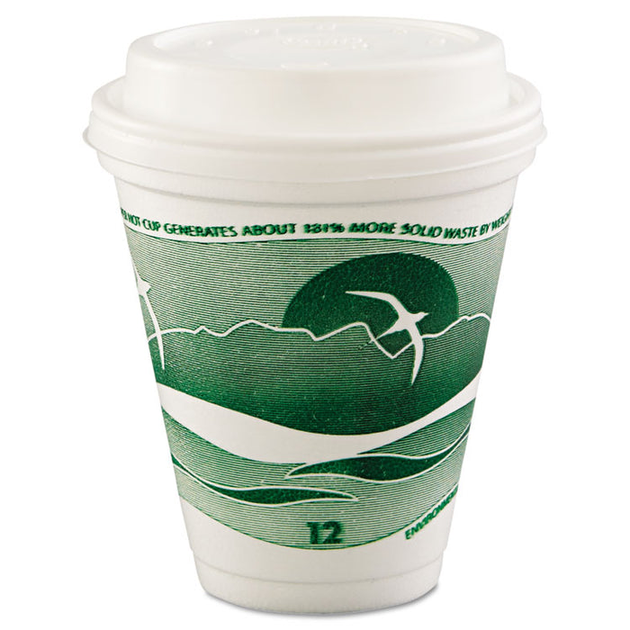 Horizon Hot/Cold Foam Drinking Cups, 12 oz, Green/White, 25/Bag, 40 Bags/Carton