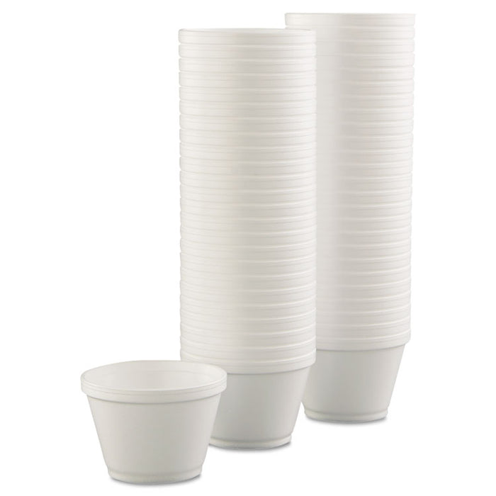 Foam Containers, 6oz, White, 50/Bag, 20 Bags/Carton