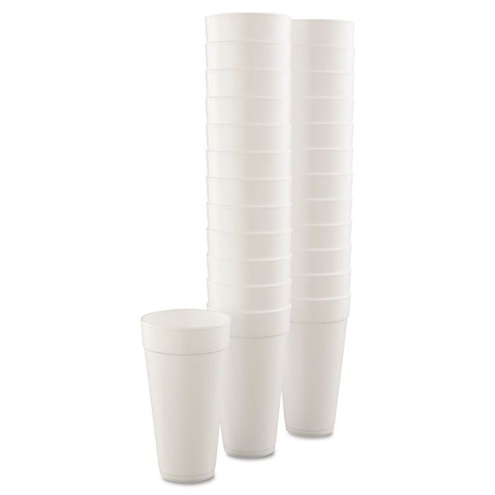 Foam Drink Cups, Hot/Cold, 24oz, White, 500/Carton