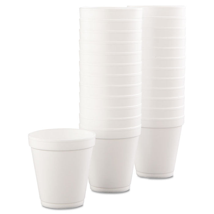 Conex Hot/Cold Foam Drinking Cups, 10oz, Squat, White, 40/Bag, 25 Bags/Carton