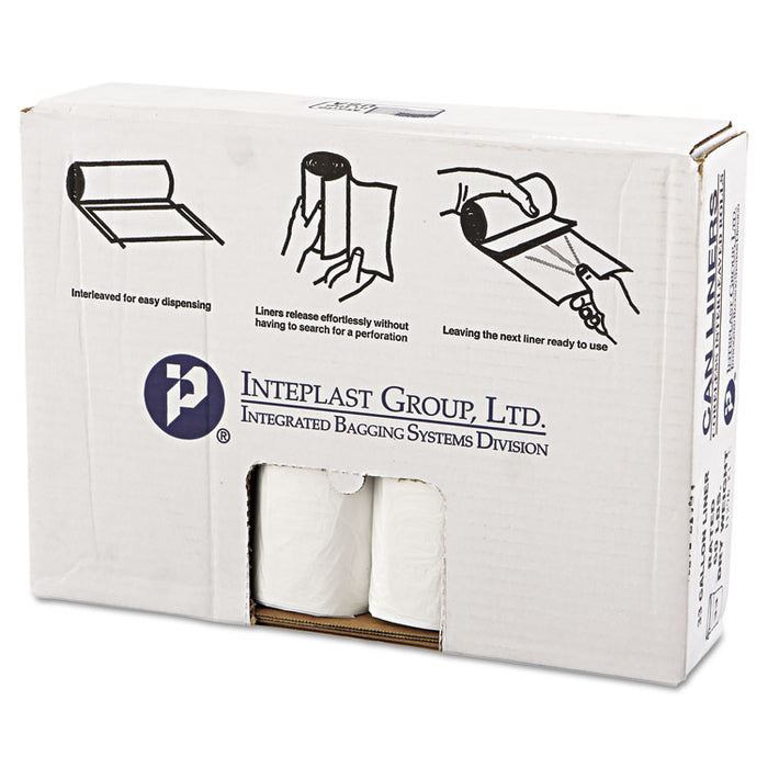High-Density Commercial Can Liners Value Pack, 33 gal, 14 microns, 33" x 39", Clear, 250/Carton