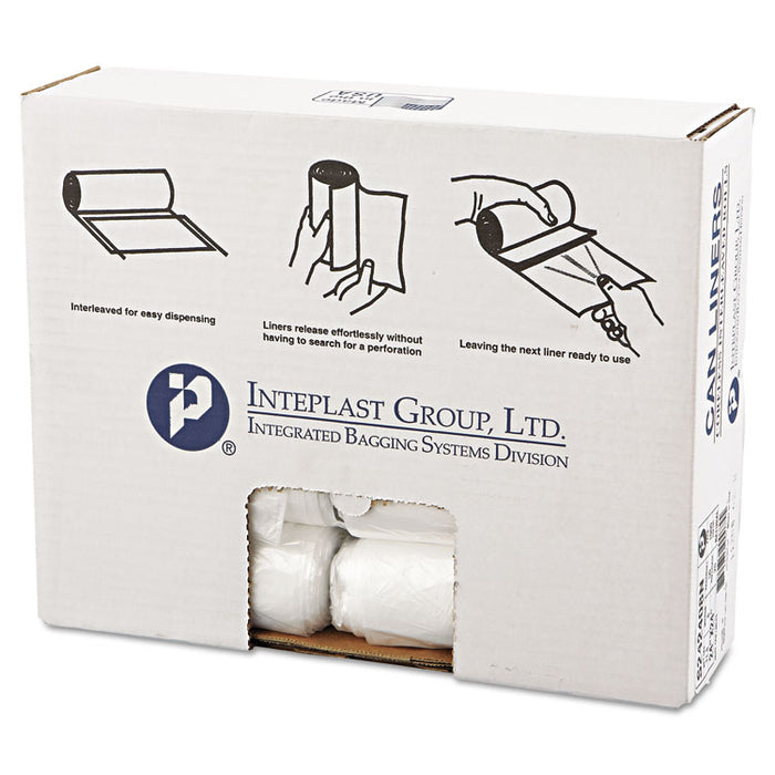 High-Density Commercial Can Liners, 10 gal, 8 microns, 24" x 24", Natural, 1,000/Carton
