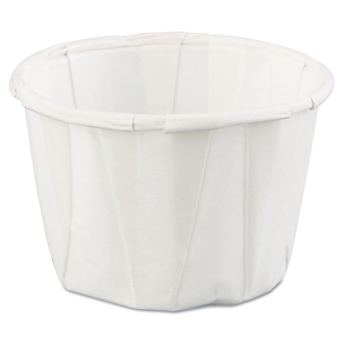 Squat Paper Portion Cup, 1oz, White, 250/Bag, 20 Bags/Carton
