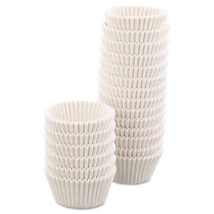 Fluted Bake Cups, 4 1/2 dia x 1 1/4h, White, 500/Pack, 20 Pack/Carton