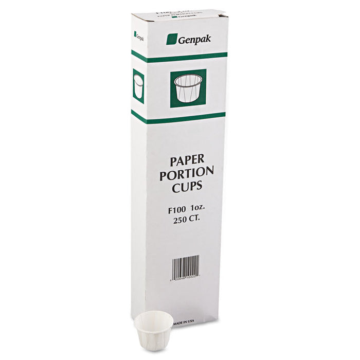 Squat Paper Portion Cup, 1oz, White, 250/Bag, 20 Bags/Carton