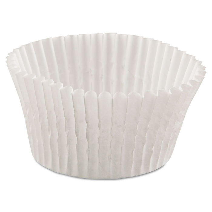 Fluted Bake Cups, 4 1/2 dia x 1 1/4h, White, 500/Pack, 20 Pack/Carton