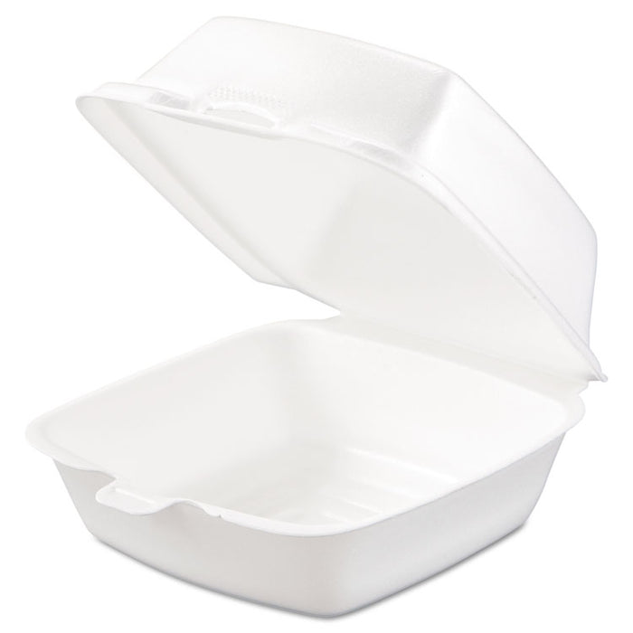 Foam Hinged Lid Containers, 5.38 x 5.5 x 2.88, White, 500/Carton
