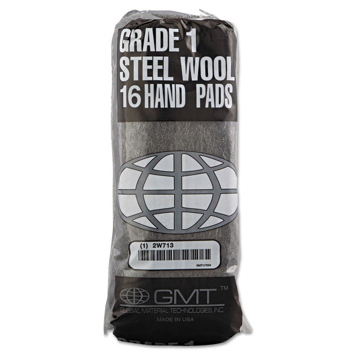 Industrial-Quality Steel Wool Hand Pad, #1 Medium, 16/Pack, 192/Carton
