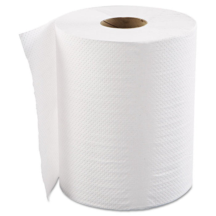 Hardwound Roll Towels, 1-Ply, White, 8" x 800 ft, 6 Rolls/Carton