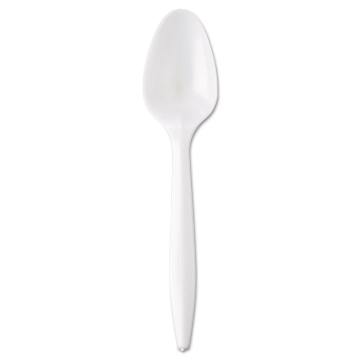 WraPolypropyleneed Cutlery, 5 7/8" Teaspoon, Mediumweight, White, 1000/Carton