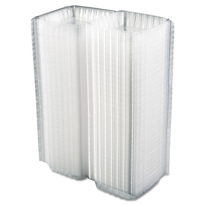 ClearSeal Hinged-Lid Plastic Containers, 8.3 x 8.3 x 3, Clear, Plastic, 250/Carton