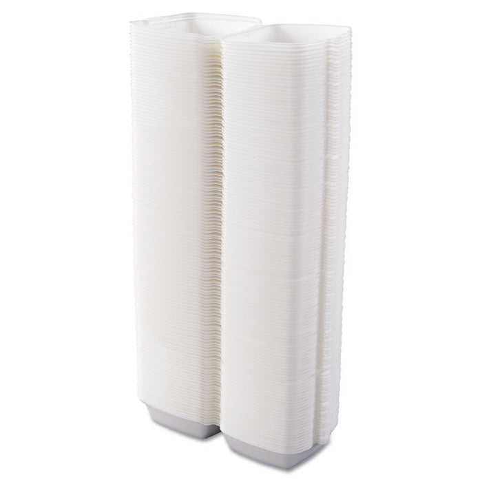 Foam Hinged Lid Containers, 6 x 5.78 x 3, White, 500/Carton