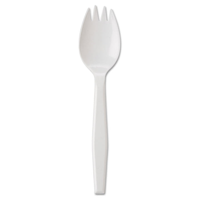 Medium-Weight Cutlery, Spork, White, 1000/Carton