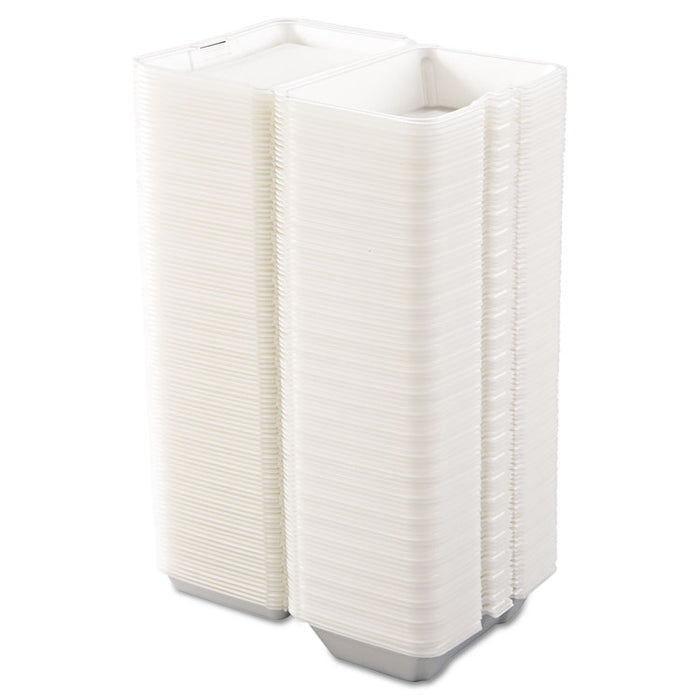 Foam Hinged Lid Containers, 1-Compartment, 6.4 x 9.3 x 2.9, White, 100/Pack, 2 Packs/Carton