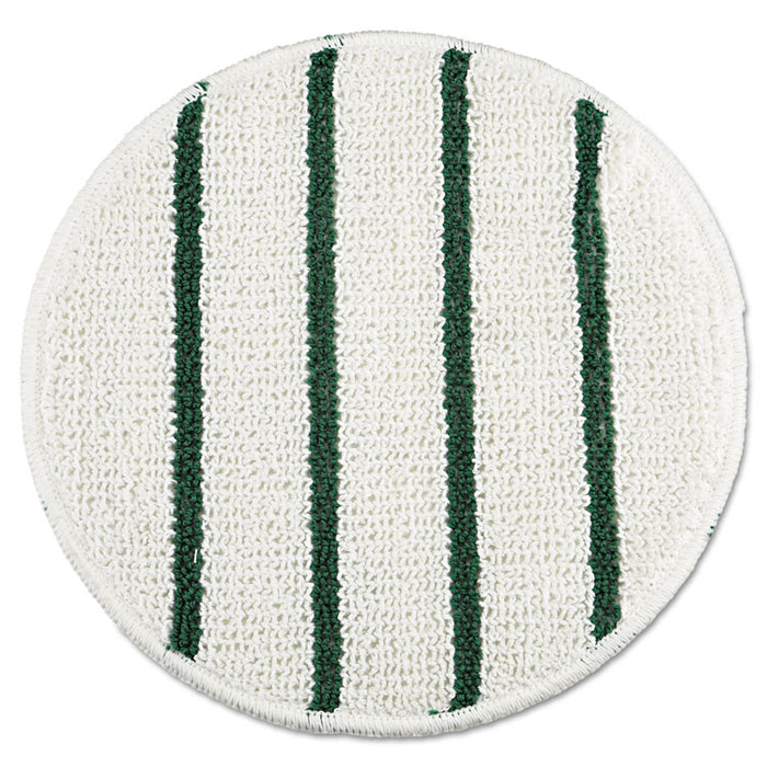 Low Profile Scrub-Strip Carpet Bonnet, 21" Diameter, White/Green