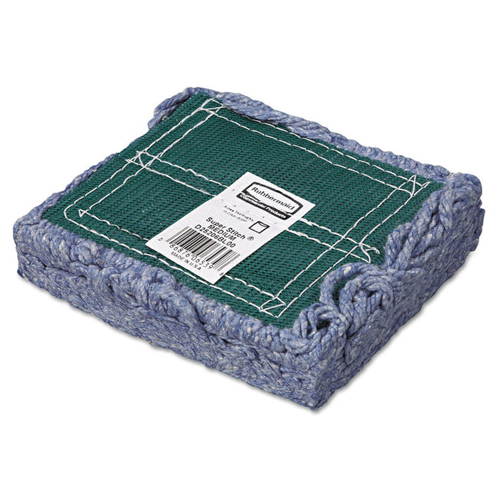 Super Stitch Blend Mop Head, Medium, Cotton/Synthetic, Blue, 6/Carton