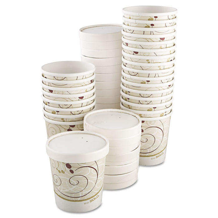 Flexstyle Double Poly Paper Container/Lid Combo, 16 oz, Symphony, 25 Combos/Sleeve, 10 Sleeves/Carton