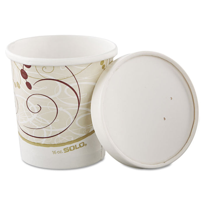 Flexstyle Double Poly Paper Container/Lid Combo, 16 oz, Symphony, 25 Combos/Sleeve, 10 Sleeves/Carton