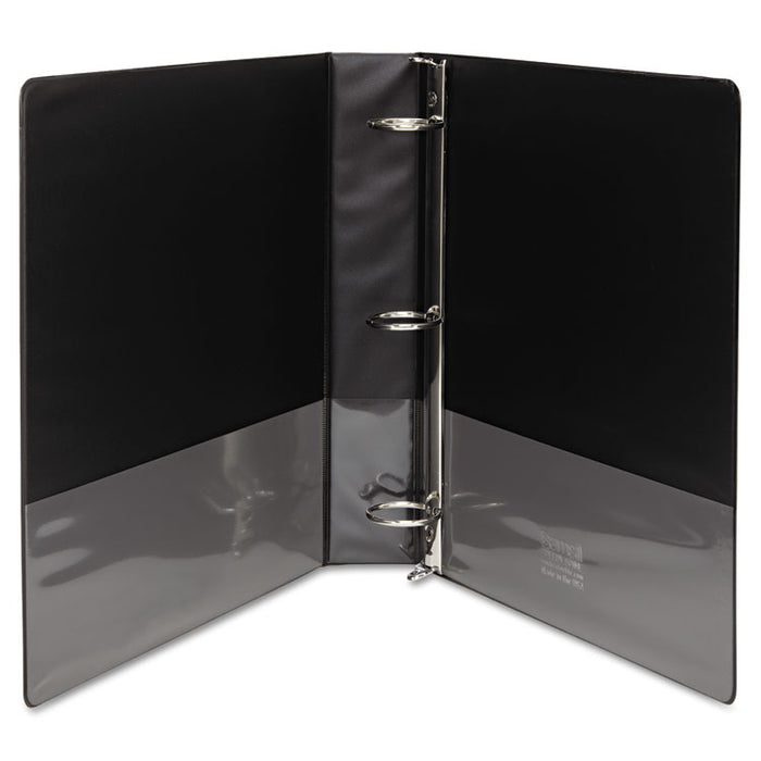 Speedy Spine Heavy-Duty Time Saving Round Ring View Binder, 3 Rings, 1.5" Capacity, 11 x 8.5, Black