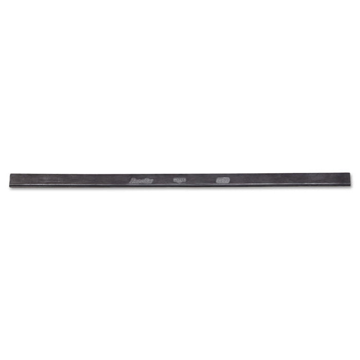 ErgoTec Replacement Squeegee Blades, 18" Wide, Black Rubber, Soft, 12/Pack