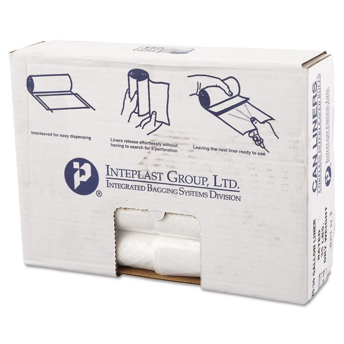 High-Density Commercial Can Liners Value Pack, 30 gal, 11 microns, 30" x 36", Clear, 500/Carton