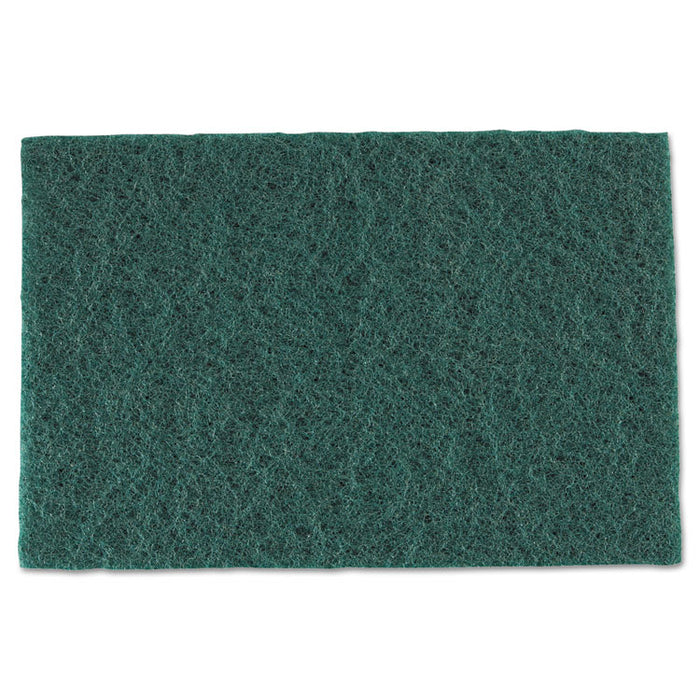 Medium-Duty Scouring Pad, 6 x 9, Green, 10 Pads/Pack, 6 Packs/Carton