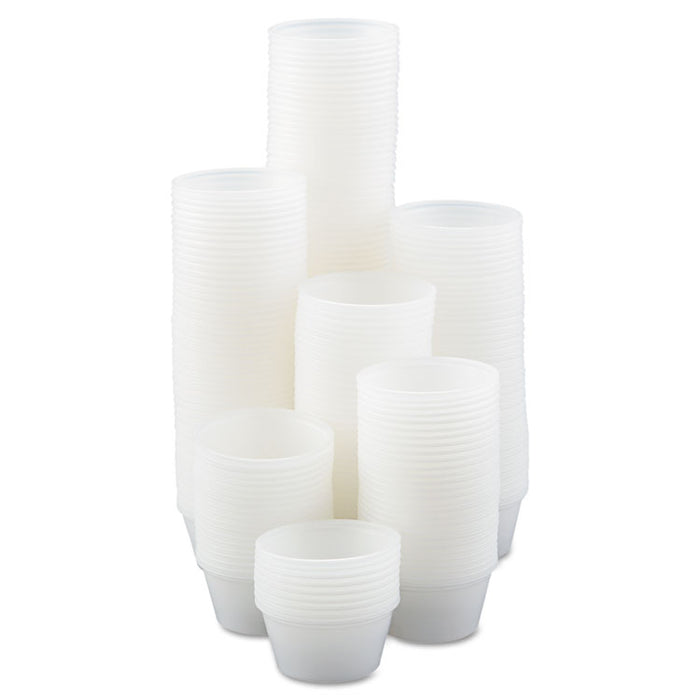 Polystyrene Portion Cups, 2 oz, Translucent, 250/Bag, 10 Bags/Carton