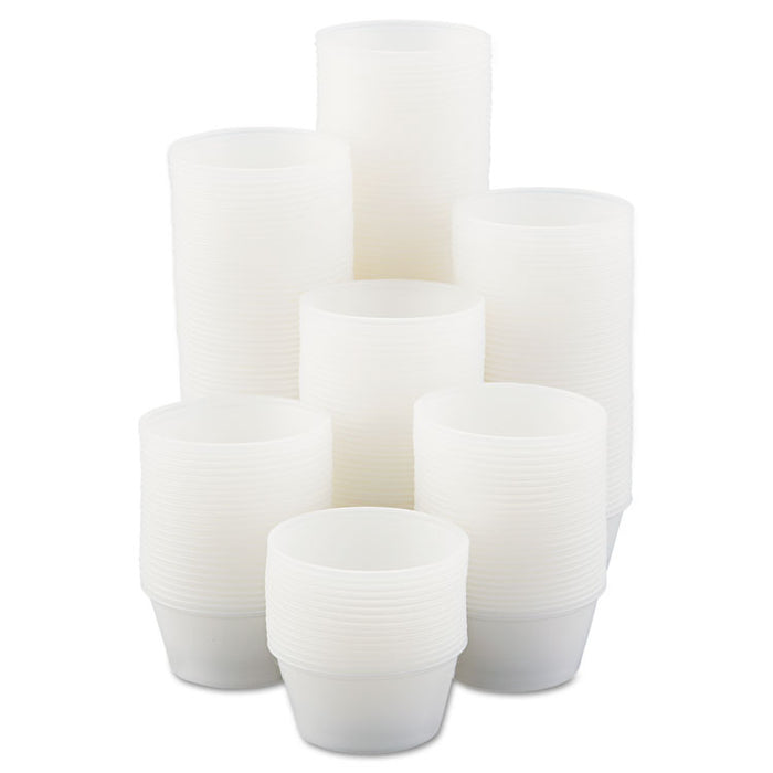 Polystyrene Portion Cups, 3.25oz, Translucent, 250/Bag, 10 Bags/Carton