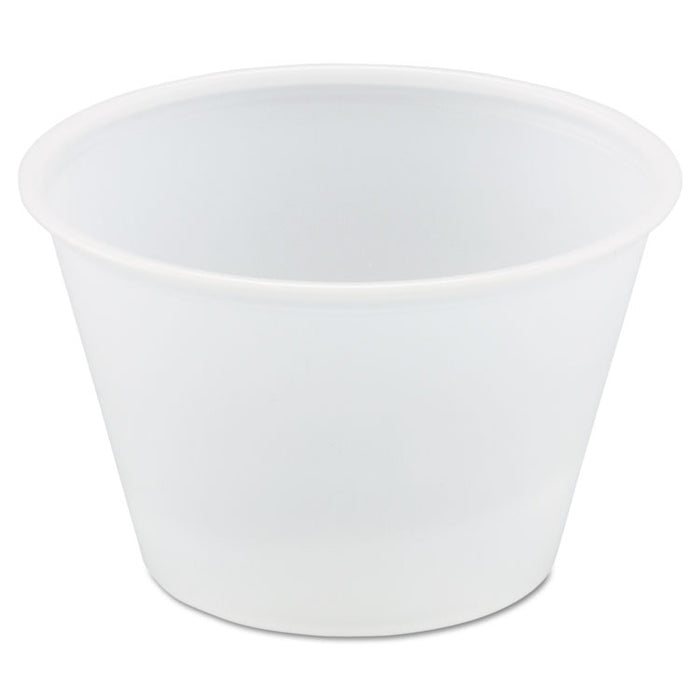 Polystyrene Portion Cups, 4 oz, Translucent, 250/Bag, 10 Bags/Carton