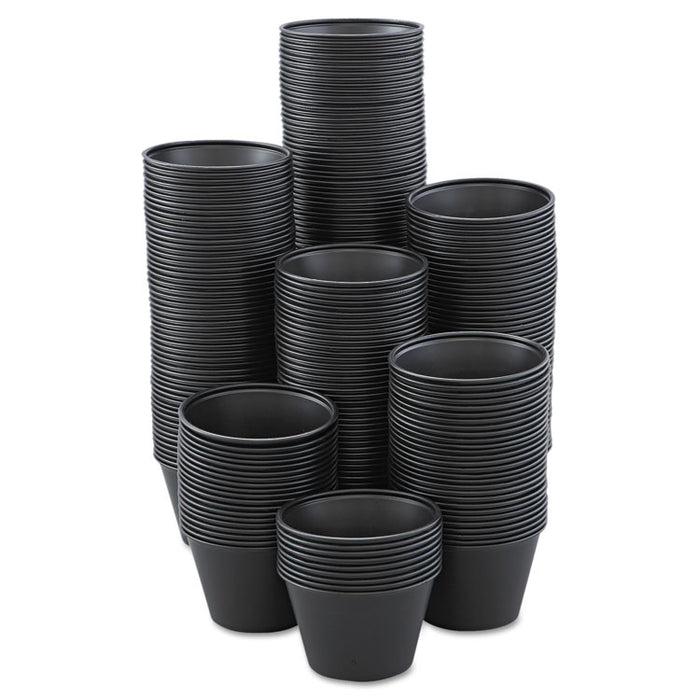 Polystyrene Portion Cups, 4 oz, Black, 250/Bag, 10 Bags/Carton