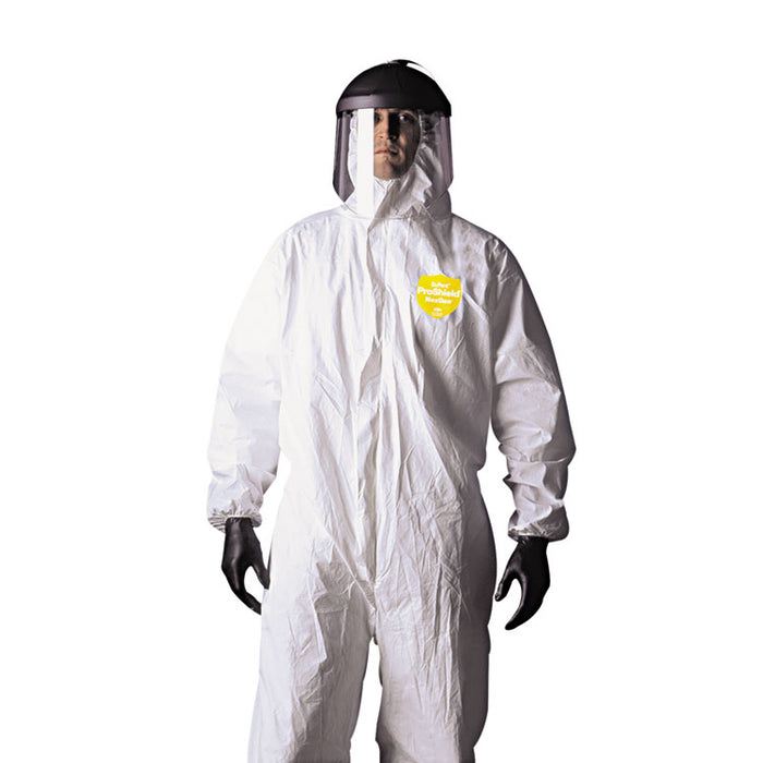 Tyvek Elastic-Cuff Hooded Coveralls w/Boots, White, Large, 25/Carton