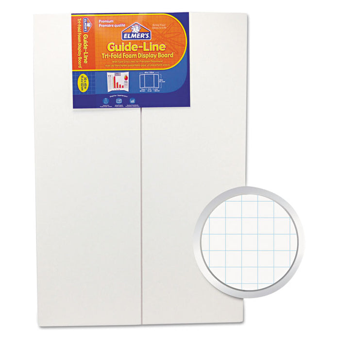 Guide-Line Paper-Laminated Polystyrene Foam Display Board, 30 x 20, White, 2/PK
