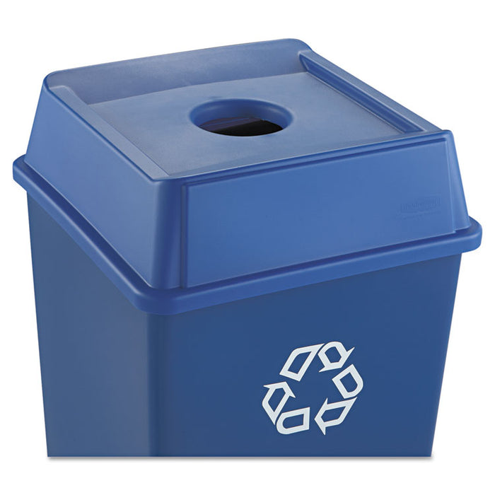 Untouchable Bottle and Can Recycling Top, Square, 20.13w x 20.13d x 6.25h, Blue