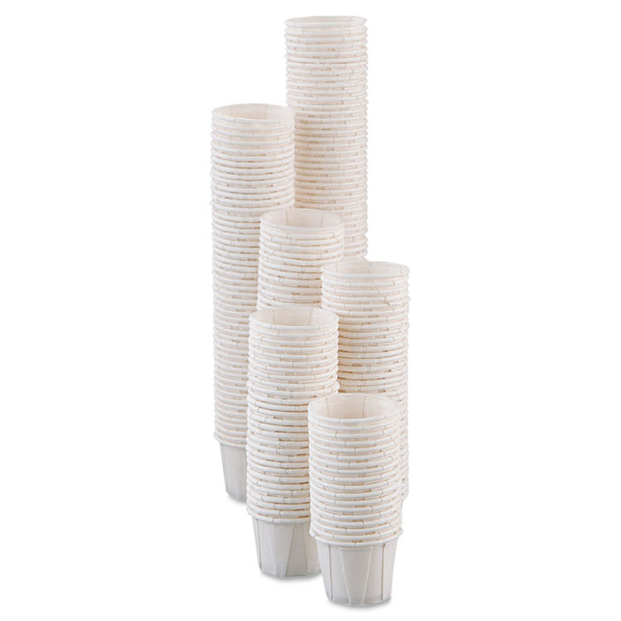 Paper Portion Cups, 0.5 oz, White, 250/Bag, 20 Bags/Carton