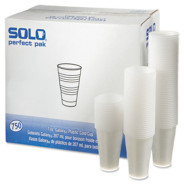 High-Impact Polystyrene Cold Cups, Perfect Pak, 7 oz, Translucent, 750/Carton