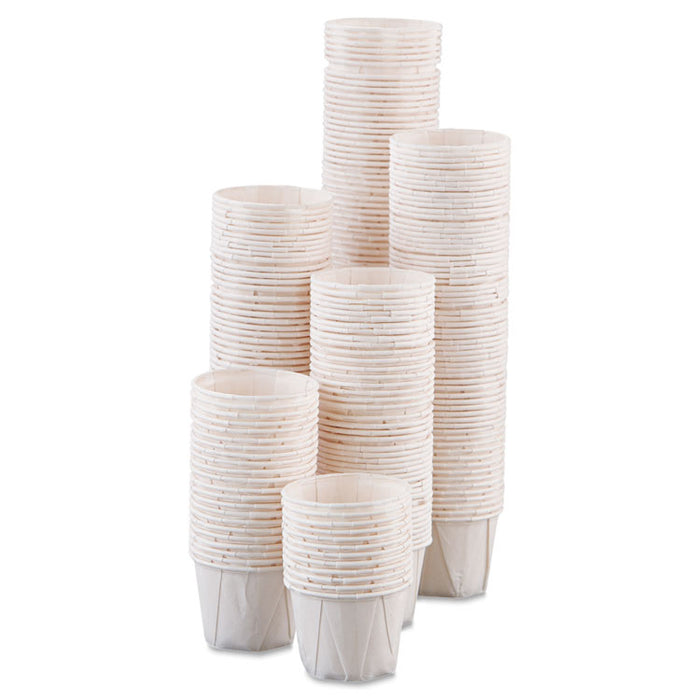 Paper Portion Cups, 1 oz, White, 250/Bag, 20 Bags/Carton