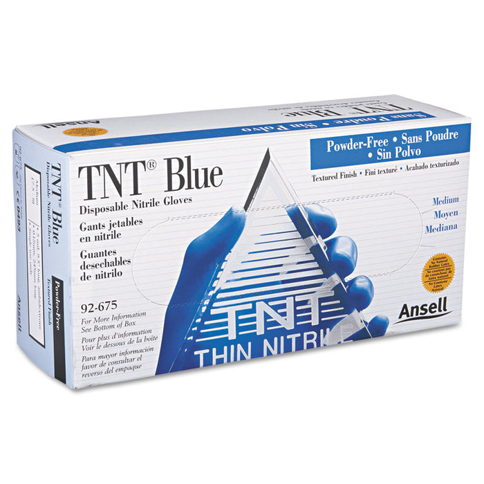 TNT Disposable Nitrile Gloves, Non-powdered, Blue, Medium, 100/Box