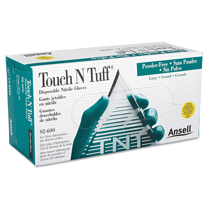 Touch N Tuff Nitrile Gloves, Teal, Size 8 1/2 - 9, 100/Box