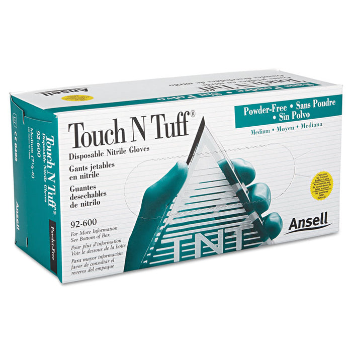 Touch N Tuff Nitrile Gloves, Teal, Size 7 1/2 - 8, 100/Box