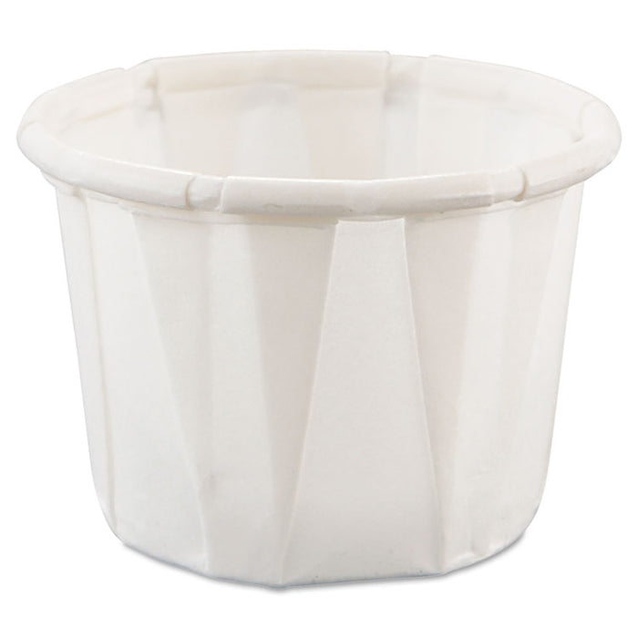 Paper Portion Cups, 0.5 oz, White, 250/Bag, 20 Bags/Carton